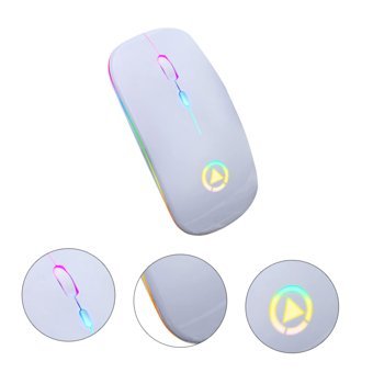 Partykindom RGB Sessiz Ergonomik Kablosuz Beyaz Optik Mouse