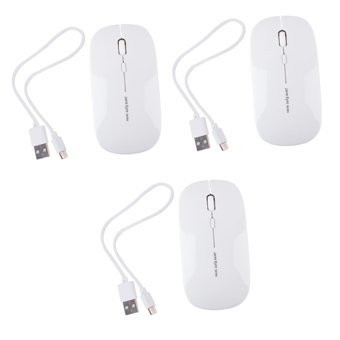 Osaladı Sessiz Kablosuz Beyaz Optik 3 Adet Mouse