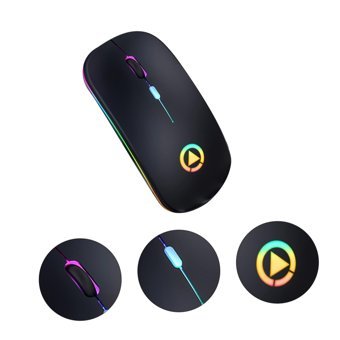 Kıchouse RGB Sessiz Kablosuz Siyah Optik Mouse