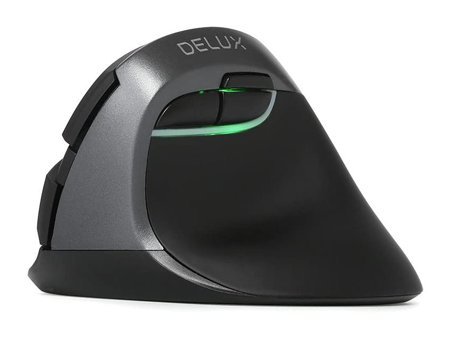 Delux Sessiz Ergonomik Dikey Makrolu Kablosuz Gri Optik Mouse