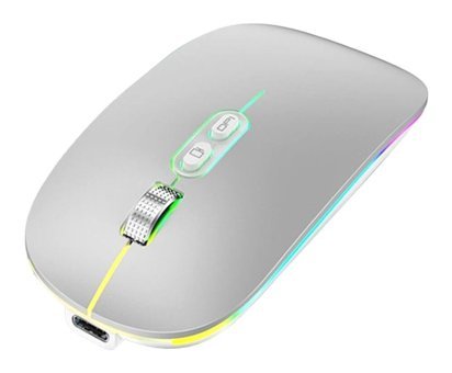 Cankypu Bt5 RGB Ergonomik Kablosuz Gümüş Optik Mouse