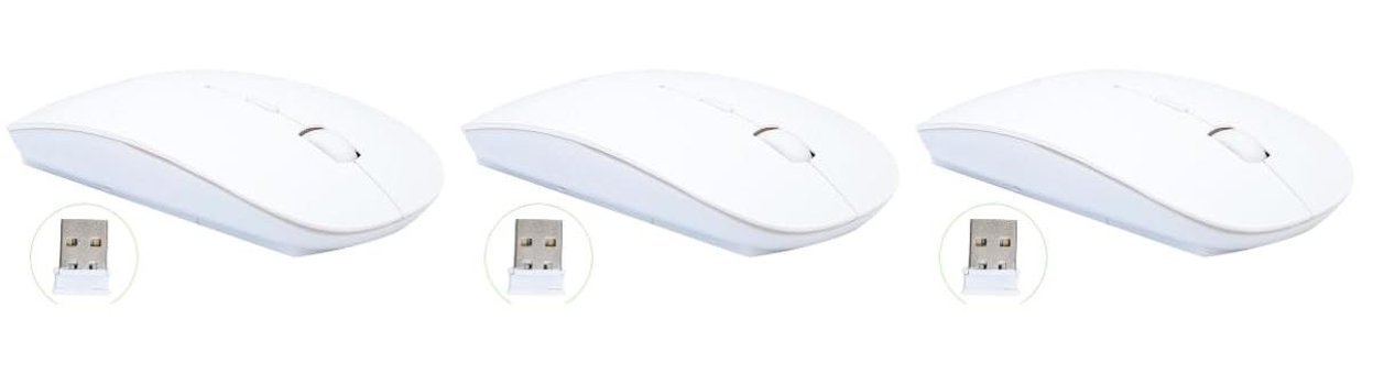 Partykindom Kablosuz Beyaz Optik 3 Adet Mouse