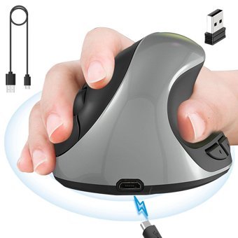 Generic Sessiz Dikey Makrolu Kablosuz Siyah Optik Gaming Mouse