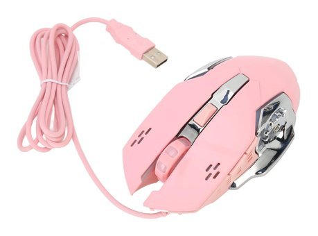Shanrya Tablet Uyumlu RGB Sessiz Ergonomik Makrolu Kablolu Pembe Optik Gaming Mouse