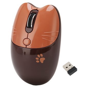Haofy Kedi Görünümlü Kablosuz Kahverengi Optik Mouse
