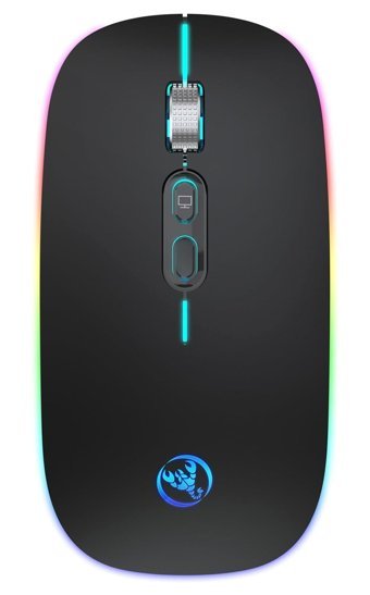 Qaohe RGB Sessiz Ergonomik Kablosuz Siyah Optik Mouse