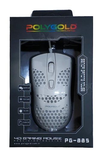Polygold PG-885 RGB Makrolu Kablolu Beyaz Optik Gaming Mouse