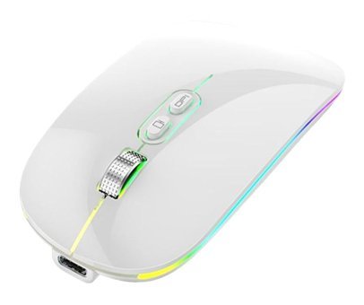 Generic 24TR5280652 RGB Sessiz Ergonomik Kablosuz Beyaz Optik Mouse
