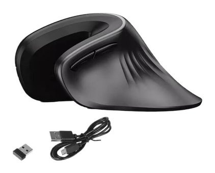 Hallow Ergonomik Dikey Makrolu Kablosuz Siyah Optik Mouse