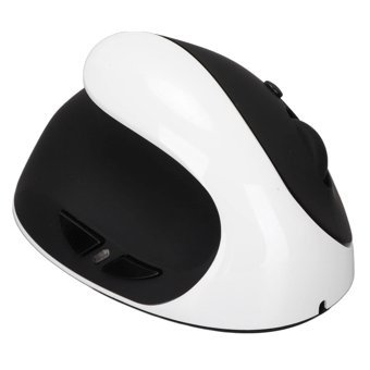 Gowenic Ergonomik Dikey Makrolu Kablosuz Beyaz - Siyah Optik Gaming Mouse