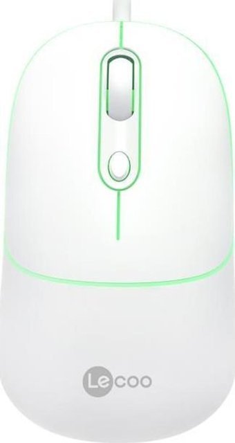 Lecoo MS110 RGB Sessiz Kablolu Beyaz Optik Mouse