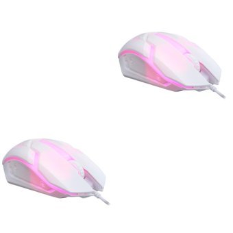 Jojofuny RGB Makrolu Kablolu Beyaz-Pembe Optik Gaming 2 Adet Mouse