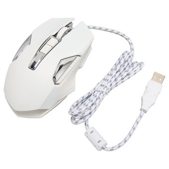 Broleo Programlanabilir RGB Sessiz Makrolu Kablolu Beyaz Optik Gaming Mouse