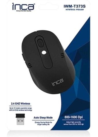 Inca IWM-T373S  Makrolu Kablosuz Siyah Optik Mouse