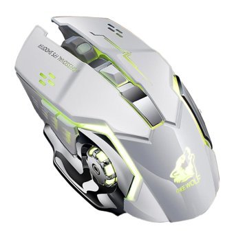 Uonlytech x8 RGB Sessiz Makrolu Kablosuz Beyaz Optik Gaming Mouse