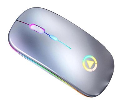 Auklopvzz RGB Sessiz Kablosuz Gümüş Optik Mouse