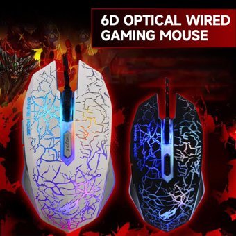 Cankypu 6D RGB Ergonomik Kablolu Beyaz Optik Gaming Mouse