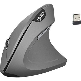 Hxsj T24 Ergonomik Dikey Makrolu Kablosuz Gri Optik Mouse