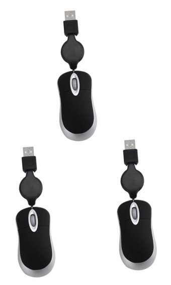 Partykindom Sessiz Kablolu Siyah Optik Mouse