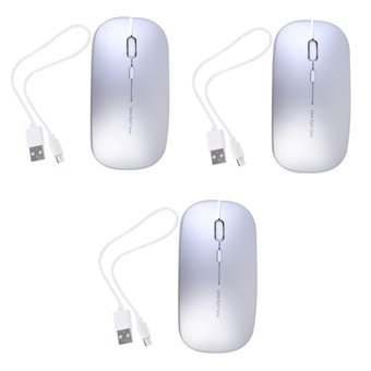 Hemobllo Sessiz Kablosuz Gümüş Optik 3 Adet Mouse