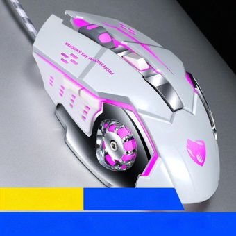 T-Wolf V6 RGB Makrolu Kablolu Beyaz Optik Mouse