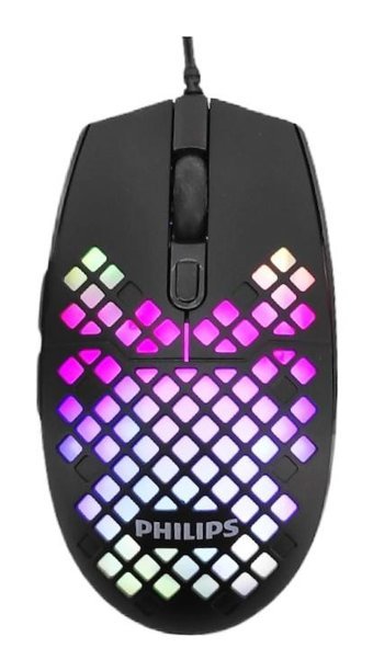 Philips G304B RGB Makrolu Kablolu Siyah Optik Gaming Mouse
