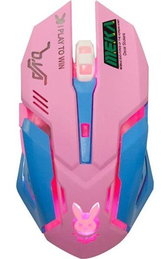 Sanlindou Tablet Uyumlu RGB Sessiz Makrolu Kablosuz Pembe Optik Mouse