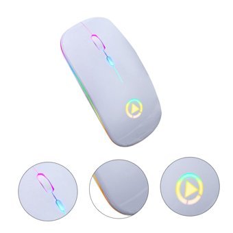 Hemobllo RGB Sessiz Ergonomik Kablosuz Beyaz Optik Mouse