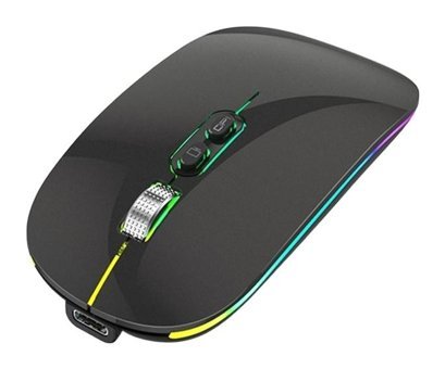 Hallow RGB Ergonomik Kablosuz Siyah Optik Mouse