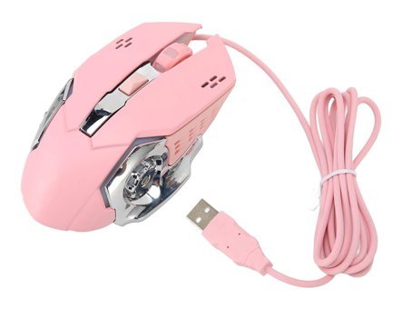 Haofy Tablet Uyumlu RGB Sessiz Ergonomik Makrolu Kablolu Pembe Optik Gaming Mouse