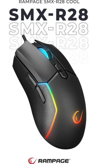 Rampage SMX-R28 Cool RGB Makrolu Kablolu Siyah Optik Gaming Mouse