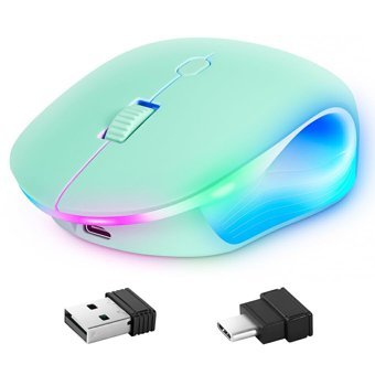 Auklopvzz RGB Kablosuz Yeşil Optik Gaming Mouse