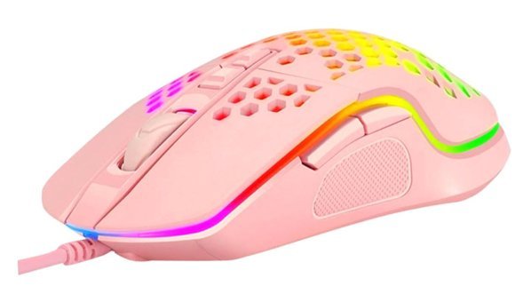 Gatuida V9 RGB Ergonomik Makrolu Kablolu Pembe Optik Gaming Mouse