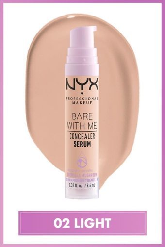 Nyx Bare With Me 02 Light Nemlendiricili Göz Altı ve Yüz Likit Serum Kapatıcı