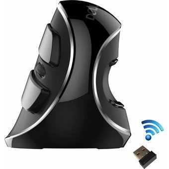 Delux M618-PLUS Ergonomik Dikey Makrolu Kablosuz Siyah Optik Mouse