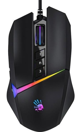 Bloody W60 Max RGB Makrolu Kablolu Siyah Optik Gaming Mouse