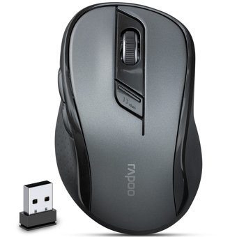 Rapoo M500 Sessiz Ergonomik Makrolu Kablosuz Siyah Optik Mouse
