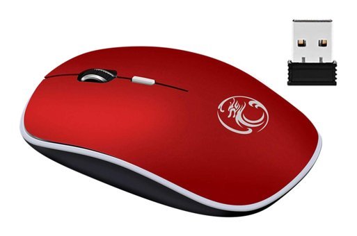 Fiauli RGB Sessiz Ergonomik Kablosuz Kırmızı Optik Mouse