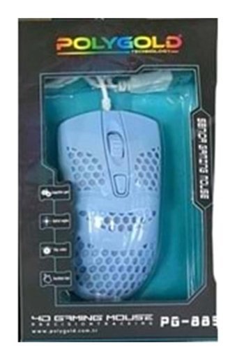 Polygold PG-885 RGB Makrolu Kablolu Beyaz Optik Mouse