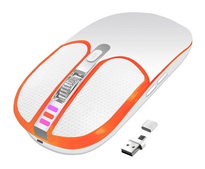 Auklopvzz Kompakt RGB Sessiz Ergonomik Kablosuz Beyaz Optik Mouse