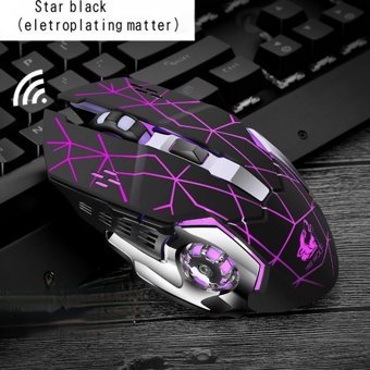 Jingyi RGB Sessiz Makrolu Kablosuz Desenli Siyah Optik Gaming Mouse