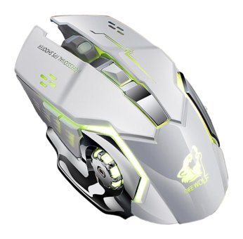 Partykindom RGB Sessiz Makrolu Kablosuz Beyaz Optik Gaming Mouse