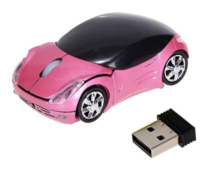 Jms Kablosuz Araba Görünümlü Pembe Optik Mouse