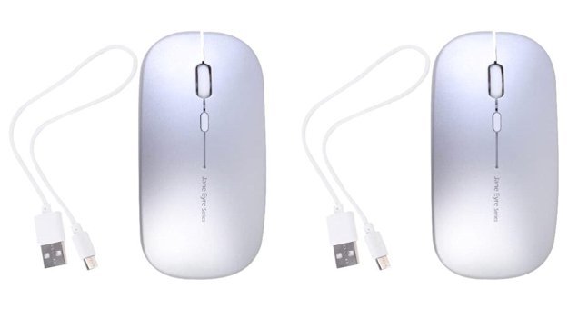 Gatuida Sessiz Kablosuz Gümüş Optik 2 Adet Mouse