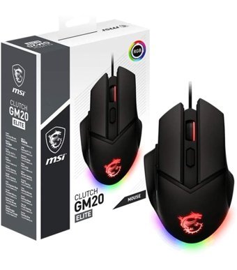 Msı Clutch GM20 RGB Makrolu Kablolu Siyah Optik Gaming Mouse