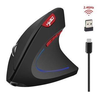 Jingyi RGB Ergonomik Dikey Makrolu Kablosuz Siyah Optik Mouse