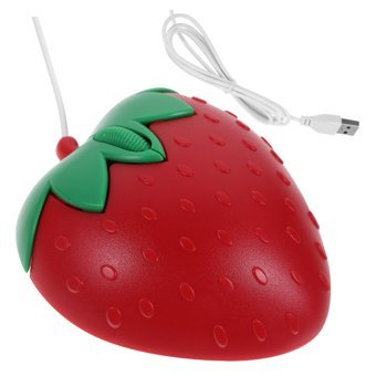 Osaladı Çilek Görünümlü Kablolu Kırmızı Optik Mouse