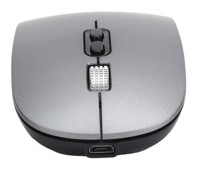 Lazmin112 Sessiz Makrolu Kablosuz Gri Optik Mouse