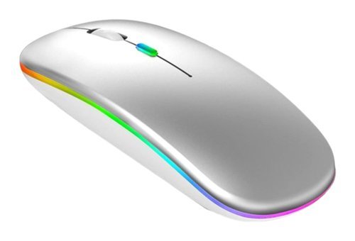 Generic RGB Sessiz Ergonomik Kablosuz Gri Optik Mouse