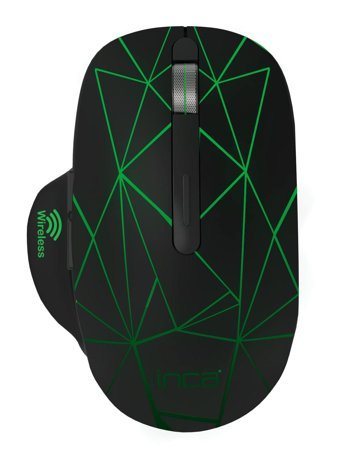 Inca IWM-551 RGB Sessiz Makrolu Kablosuz Siyah Optik Mouse